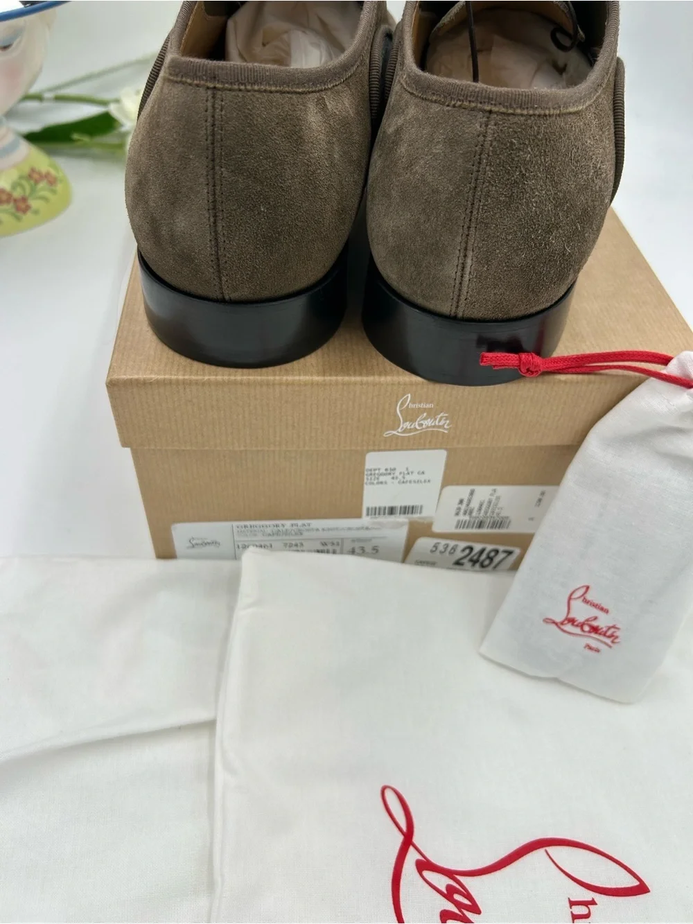 Men's Christian Louboutin Gregory velvet Twill and Leather Oxford's size 43.5